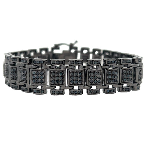 Black Multilink CZ Hip Hop Bracelet