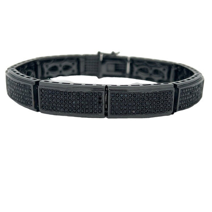 Black Rectangle Link CZ Hip Hop Bracelet