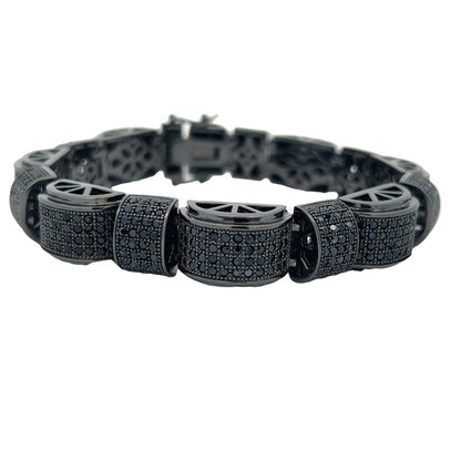 Black Rounded Link CZ Hip Hop Bracelet