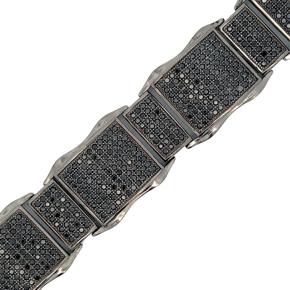 Black XL Wavy CZ Hip Hop Bracelet