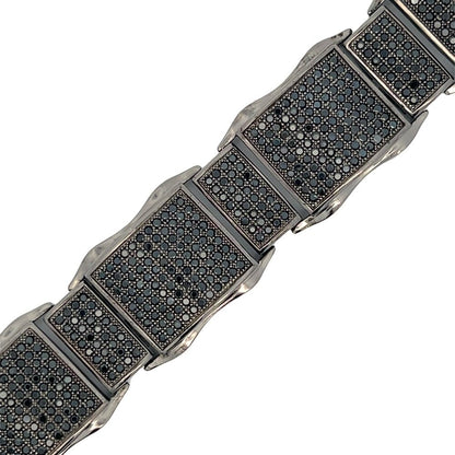 Black XL Wavy CZ Hip Hop Bracelet