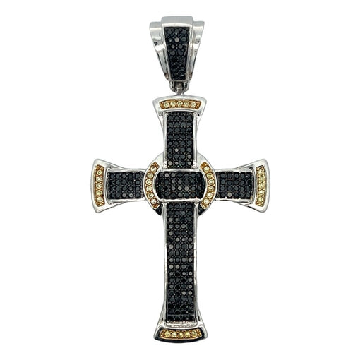 Black & Yellow Circled CZ Iced Out Pendant