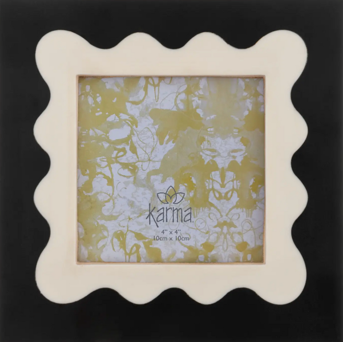 Black/Cream Resin Picture Frame - 4x4