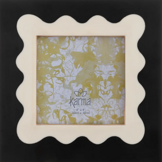 Black/Cream Resin Picture Frame - 4x4