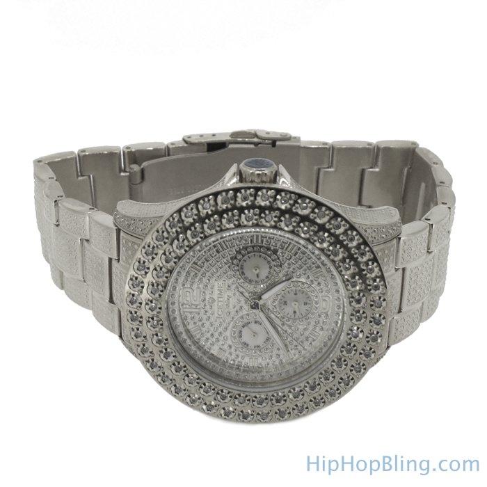 Bling 2 Row .50cttw Diamond Hip Hop Watch IceTime