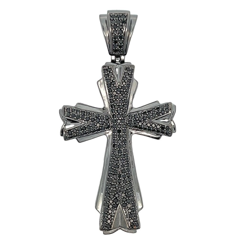 Bling Bling Cross All Black CZ Iced Out Pendant