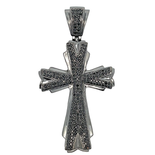 Bling Bling Cross All Black CZ Iced Out Pendant