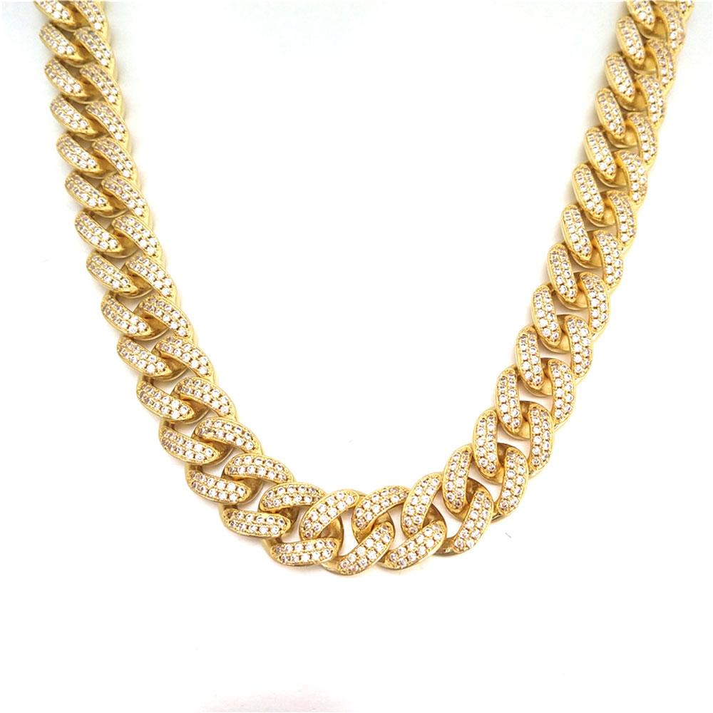 Bling Bling Cuban Chain 12MM Wide  White / Yellow Gold