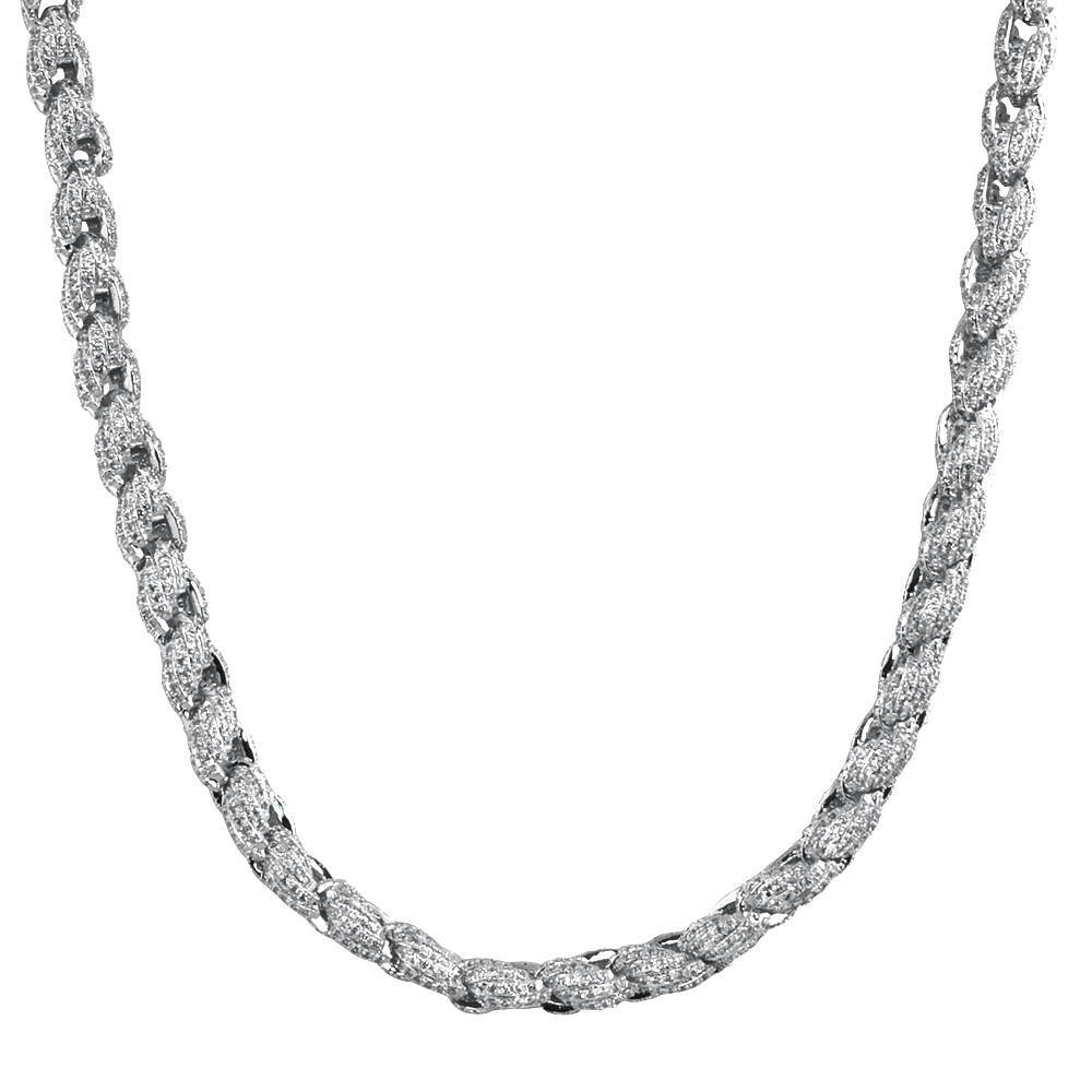 Bling Bling Rope Chain 8MM in Rhodium