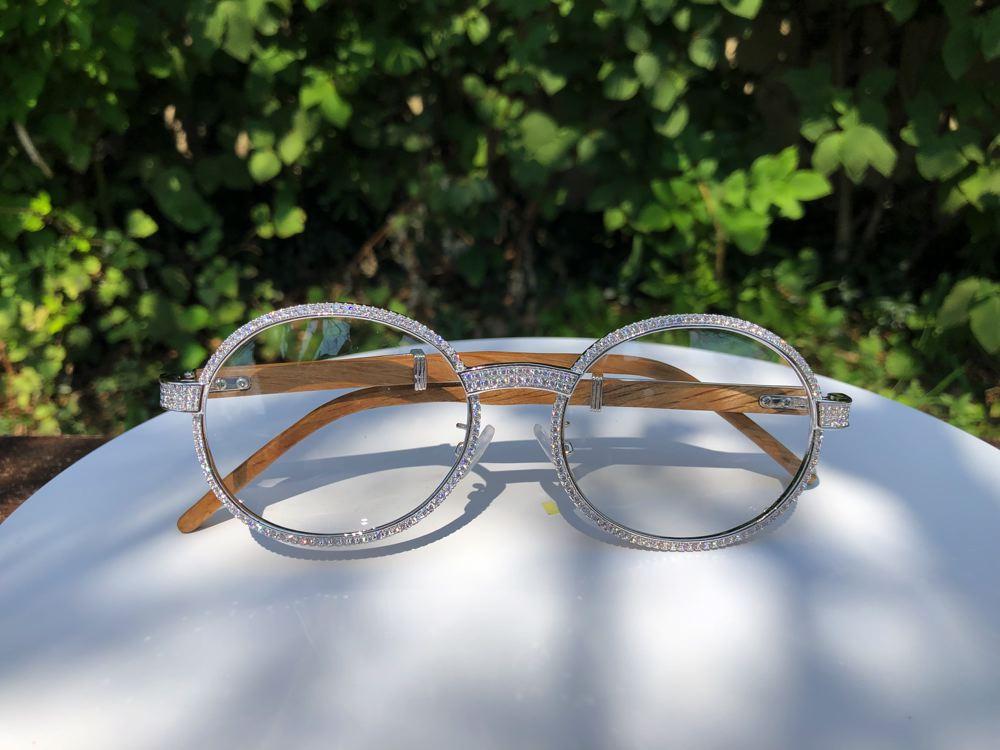 Bling Bling Sunglasses CZ Wooden Frames