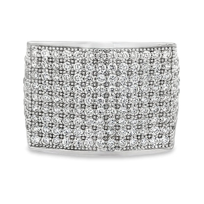 Block Full CZ Ring .925 Sterling Silver