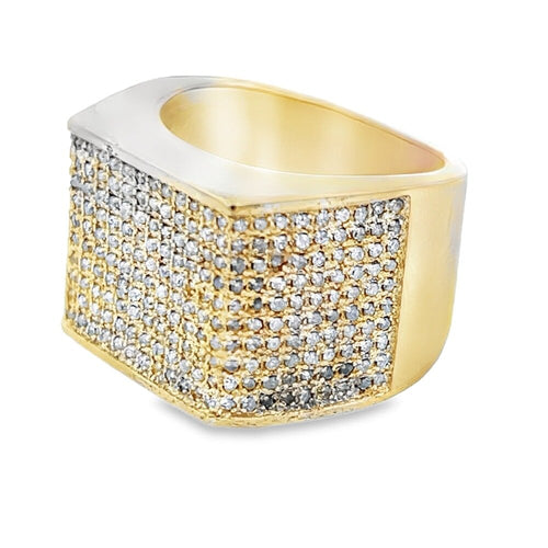 Blocky 1.30cttw Diamond Ring Gold .925 Sterling Silver