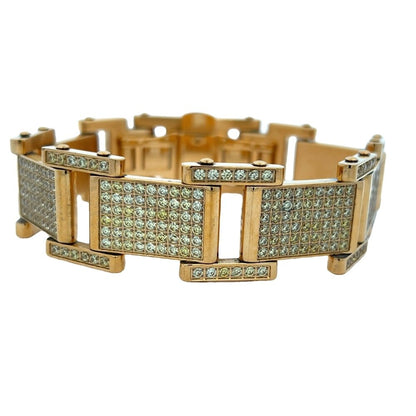 Blocky CZ Iced Out Bracelet Stainless Steel