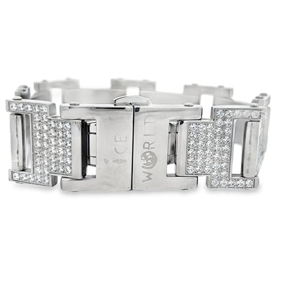 Blocky CZ Iced Out Bracelet Stainless Steel