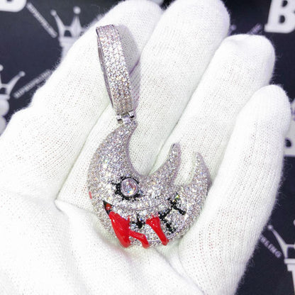 Blood Moon Medium Iced Out Hip Hop Pendant