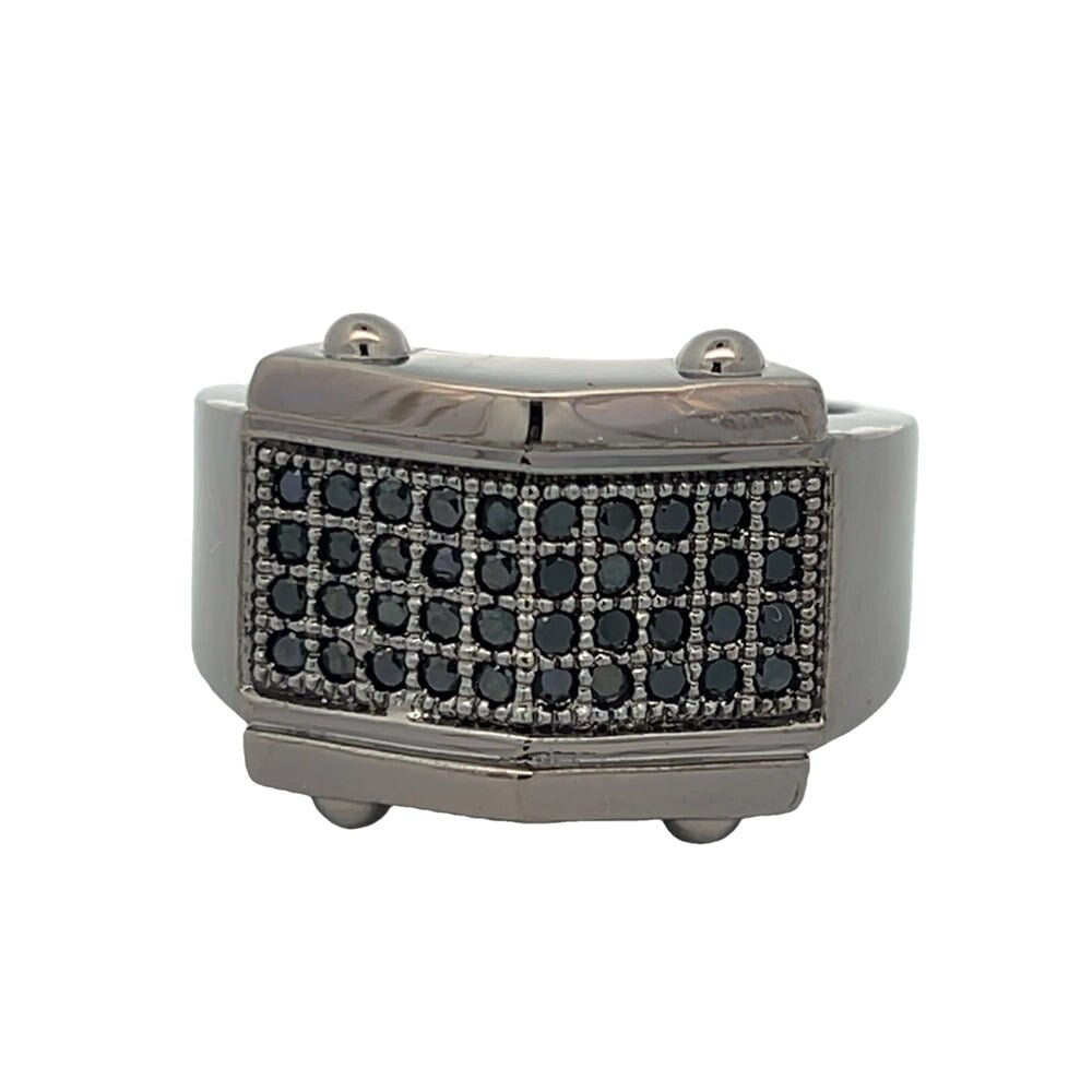 Bolt Black CZ Ring .925 Sterling Silver