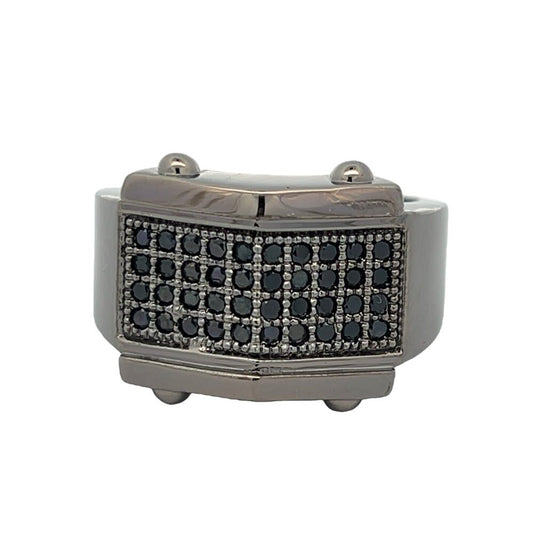 Bolt Black CZ Ring .925 Sterling Silver