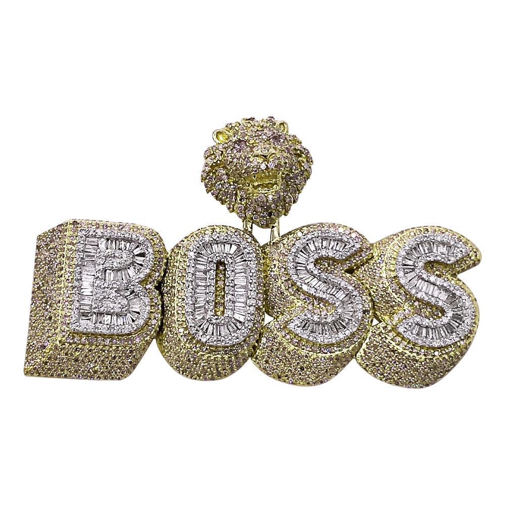 BOSS Shadow Baguette Diamond Pendant 3.50cttw 10K Yellow Gold