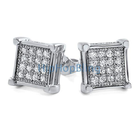 Box Micro Pave CZ Bling Bling Earrings