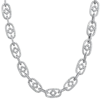 Box Oval Link CZ Hip Hop Iced Out Chain