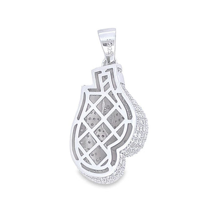Boxing Gloves Iced Out VVS Moissanite Pendant .925 Sterling Silver