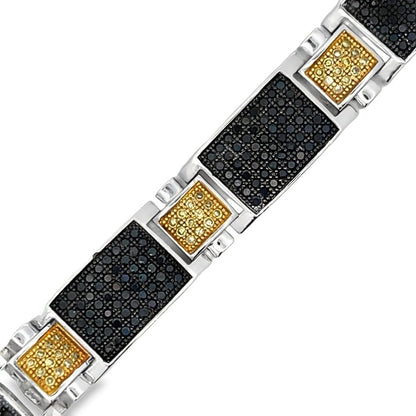 Boxy Link Black & Yellow CZ Hip Hop Bracelet