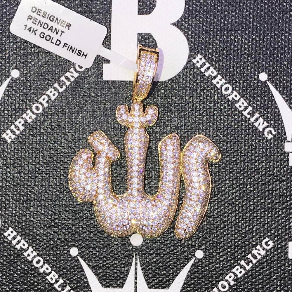 Bubble Allah Arabic Muslim CZ Hip Hop Bling Bling Pendant
