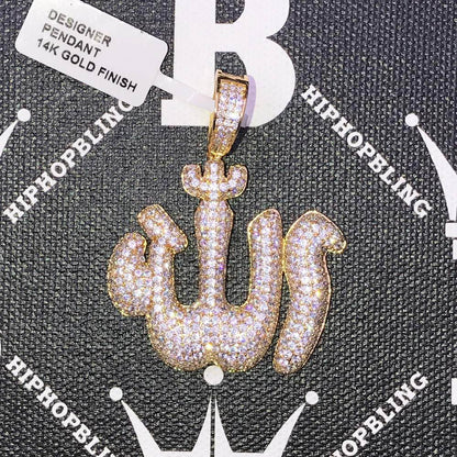 Bubble Allah Arabic Muslim CZ Hip Hop Bling Bling Pendant