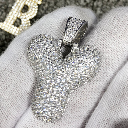Bubble Initial Letters - .925 Sterling Silver - Rhodium