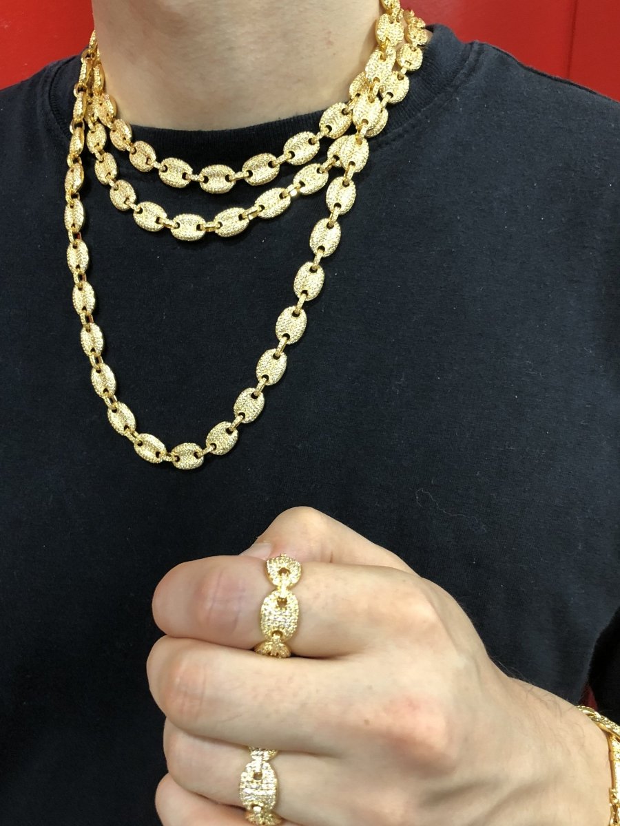 Bubble Link Mariner Bling Bling Gold CZ Chain