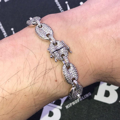 Bubble Mariner Link Iced Out Hip Hop Bracelet
