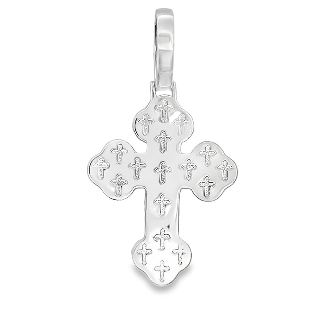 Budded Cross 3.31cttw VVS Moissanite Pendant .925 Sterling Silver