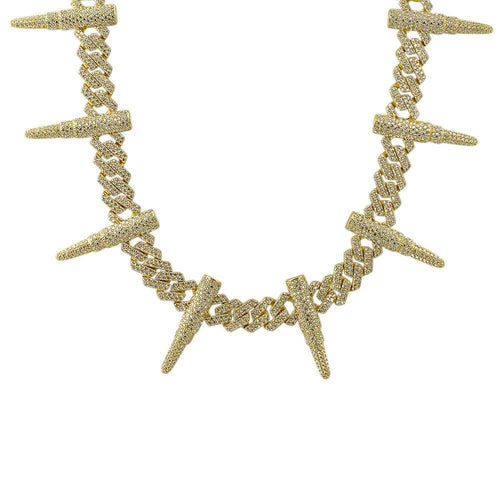 Bullet Cuban Link CZ Hip Hop Iced Out Chain
