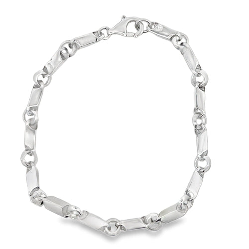 Bullet Link Bracelet .925 Sterling Silver
