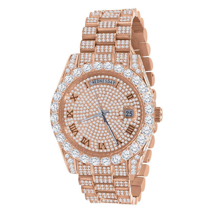 Bustdown Big CZ Bezel Date & Day Bling Bling Watch