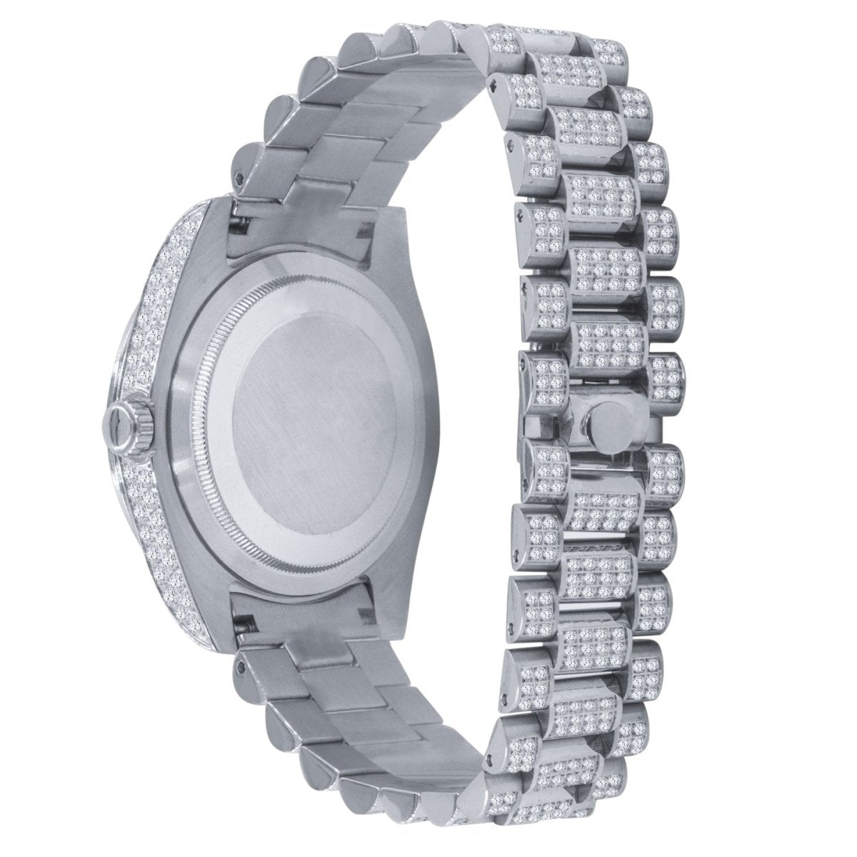 Bustdown Big CZ Bezel Date & Day Bling Bling Watch