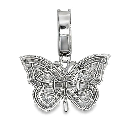 Butterfly Baguette CZ Hip Hop Iced Out Pendant