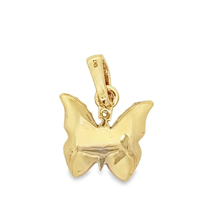 Butterfly Small .91cttw Diamond Pendant 10K Yellow Gold