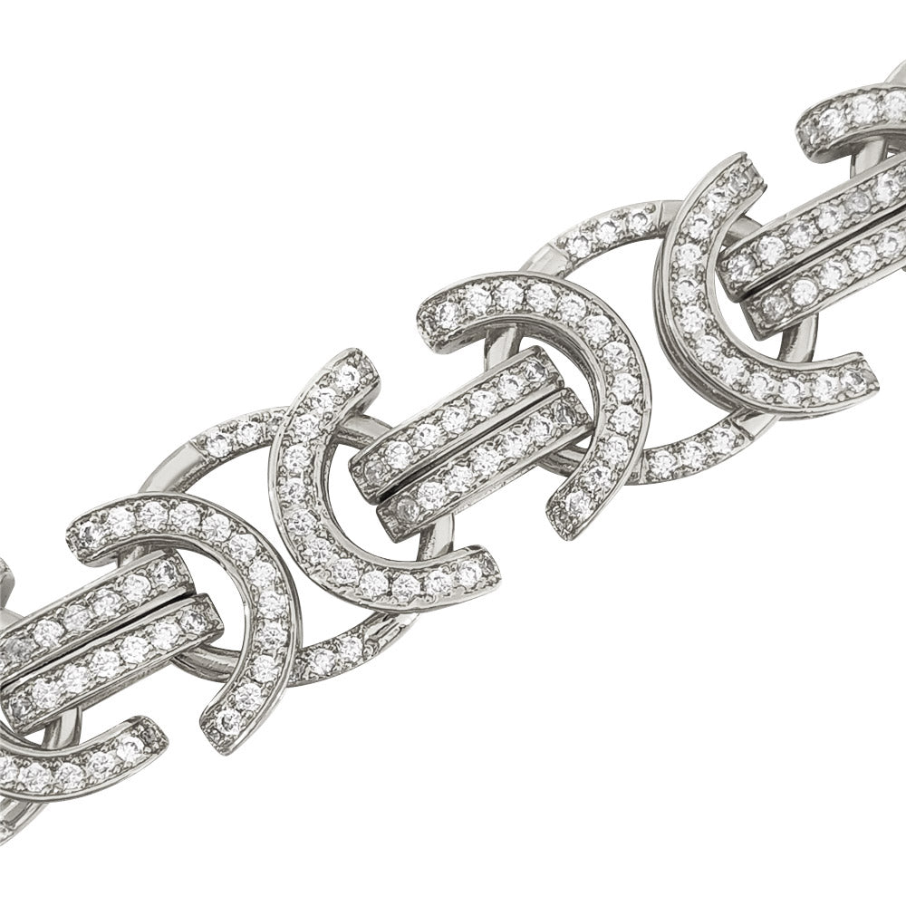 Byzantine Moissanite Bracelet Iced Out .925 Sterling Silver