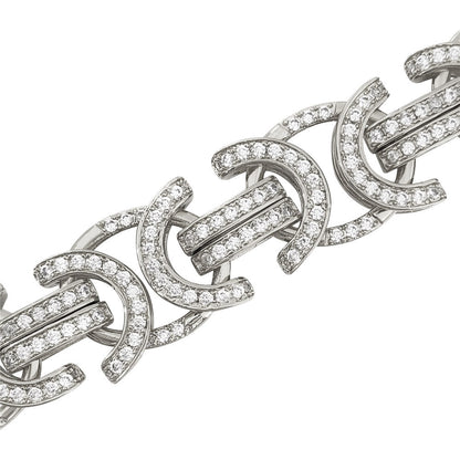 Byzantine Moissanite Bracelet Iced Out .925 Sterling Silver