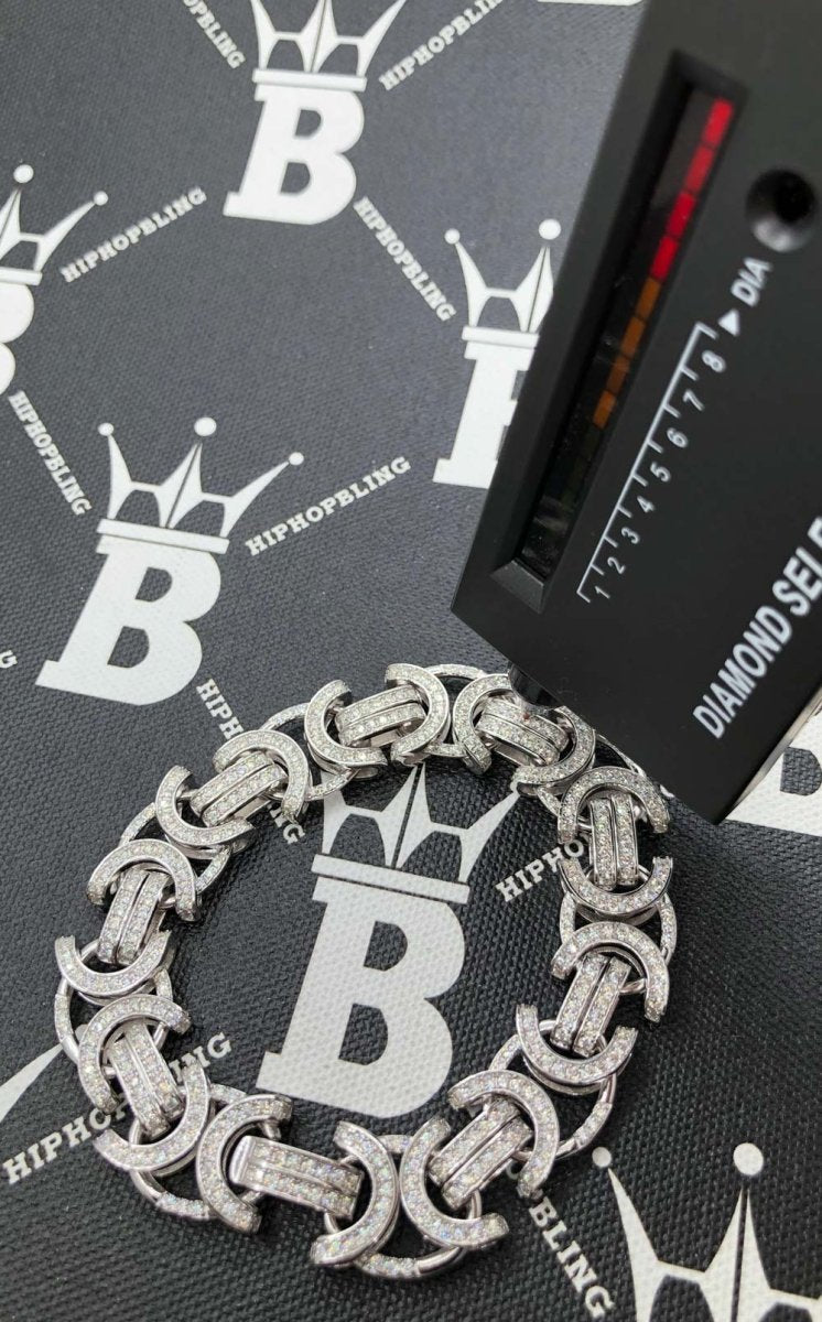 Byzantine Moissanite Bracelet Iced Out .925 Sterling Silver