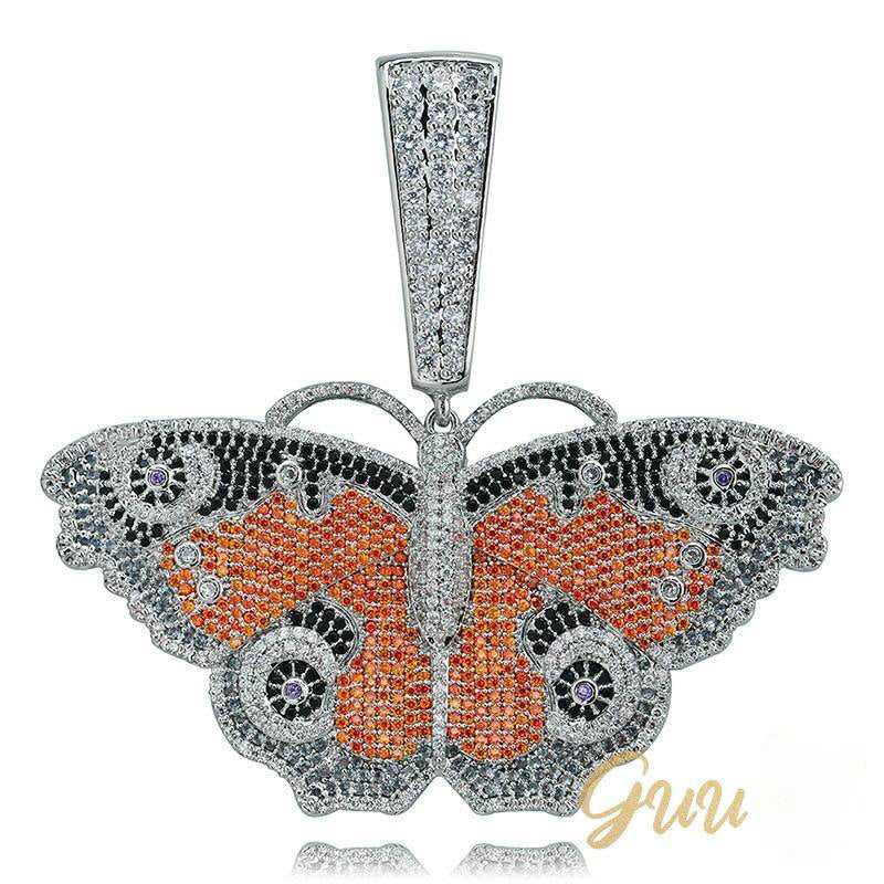 18K Gold-Plated Micro Inlay  AAA CZ Butterfly Pendant