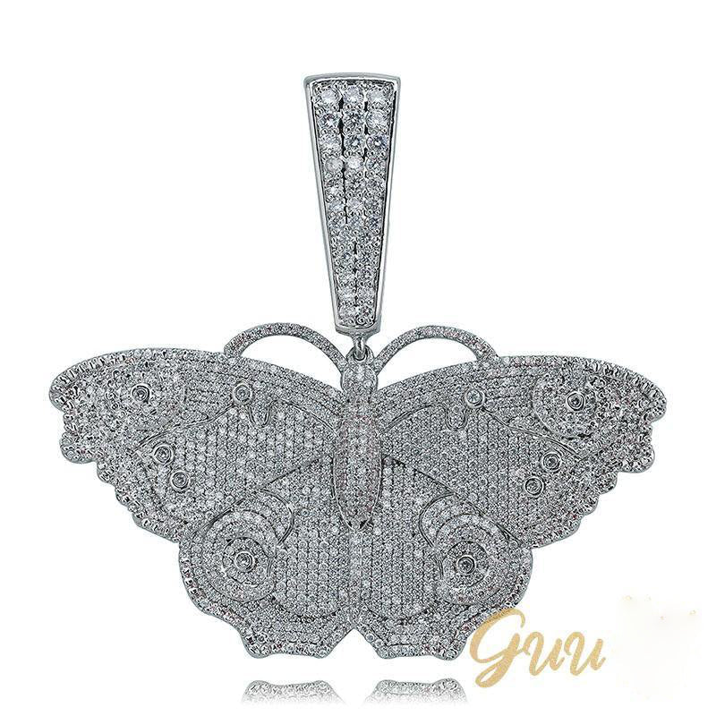 18K Gold-Plated Micro Inlay  AAA CZ Butterfly Pendant