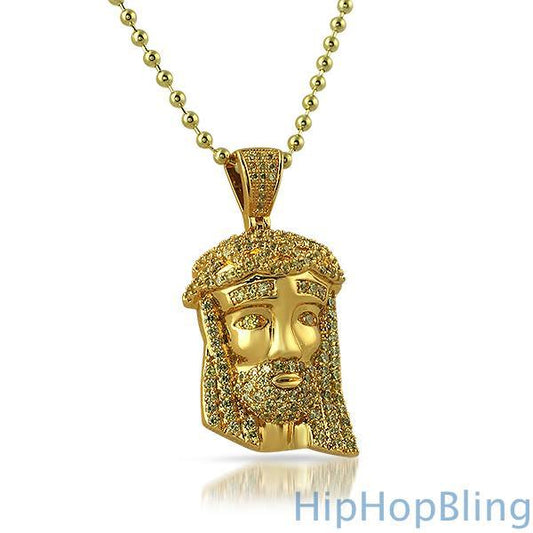 Canary Gold Micro Jesus Pendant