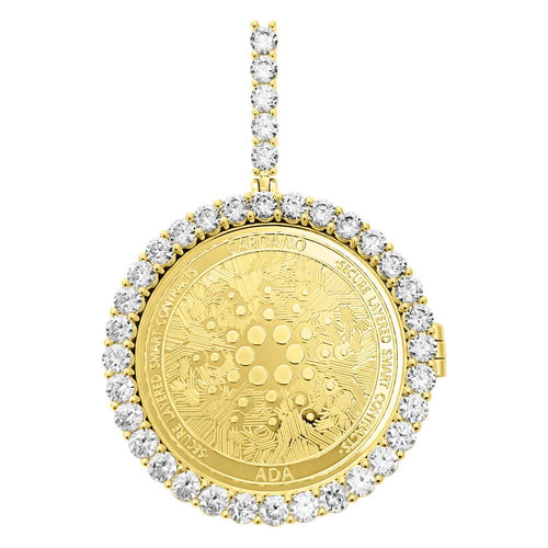 Cardano ADA Coin Iced Out Frame Pendant