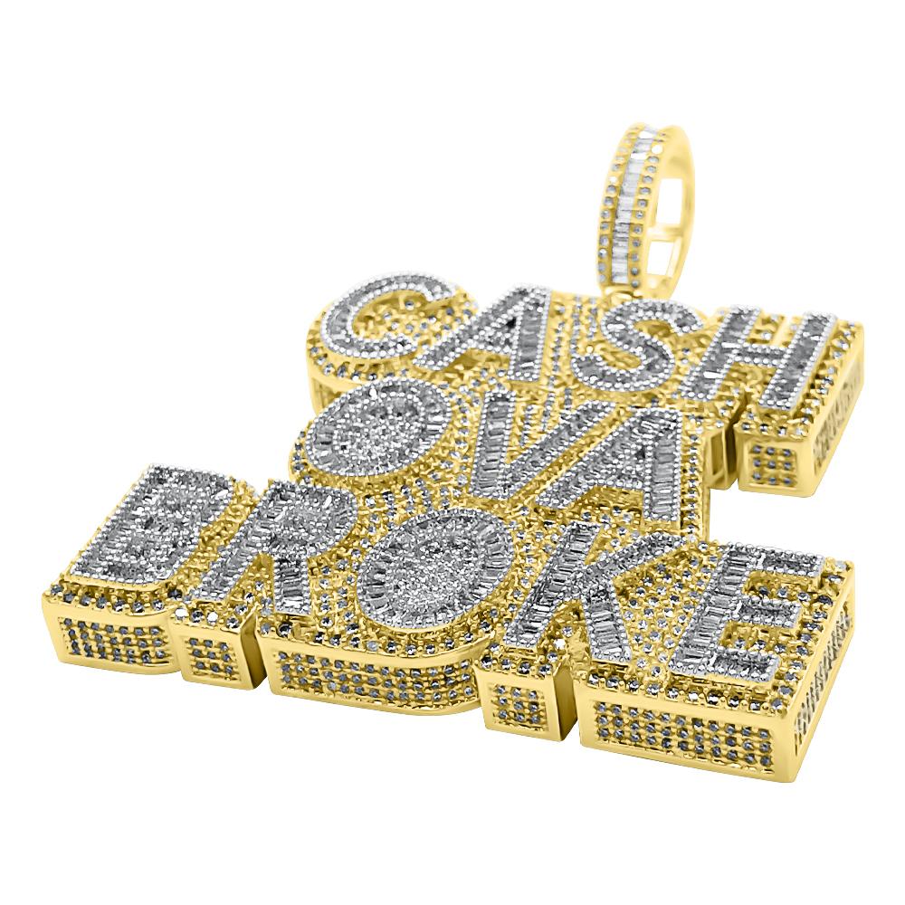 Cash Ova Broke Baguette VVS CZ Iced Out Pendant