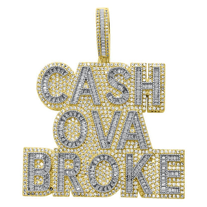Cash Ova Broke Baguette VVS CZ Iced Out Pendant