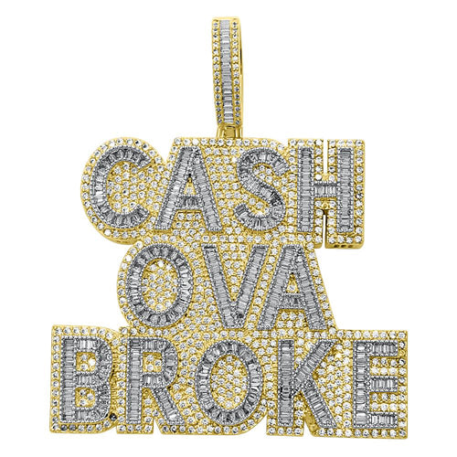Cash Ova Broke Baguette VVS CZ Iced Out Pendant