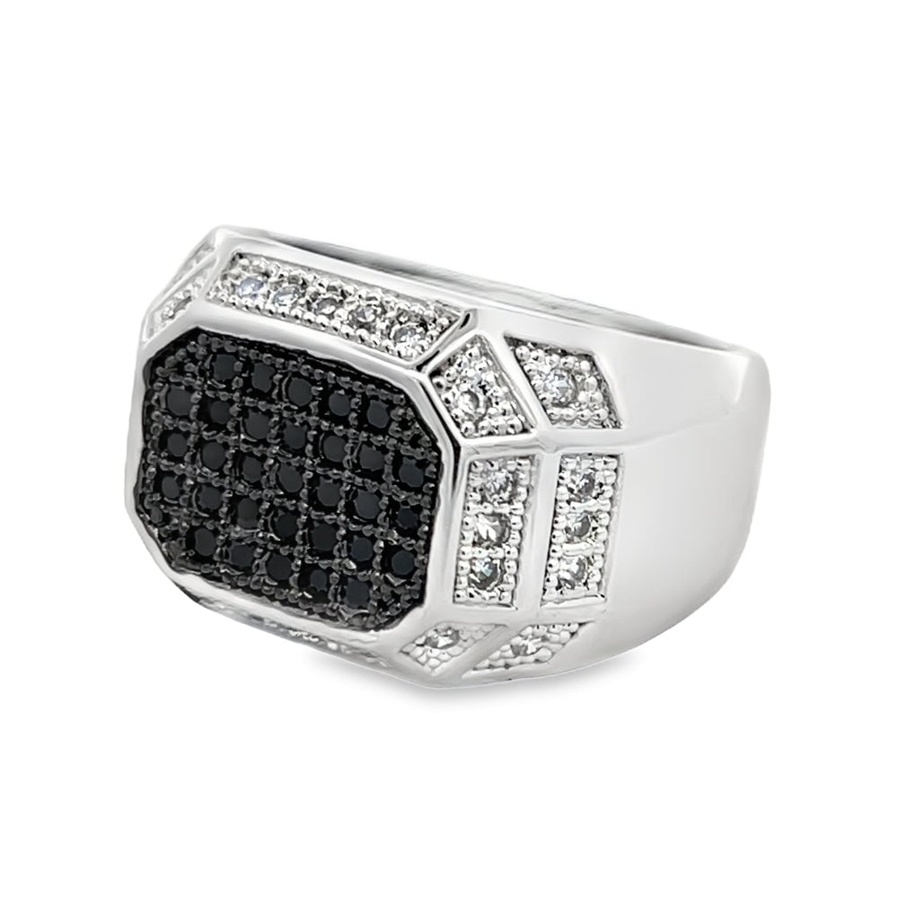 Champion Black CZ Ring .925 Sterling Silver