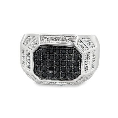 Champion Black CZ Ring .925 Sterling Silver